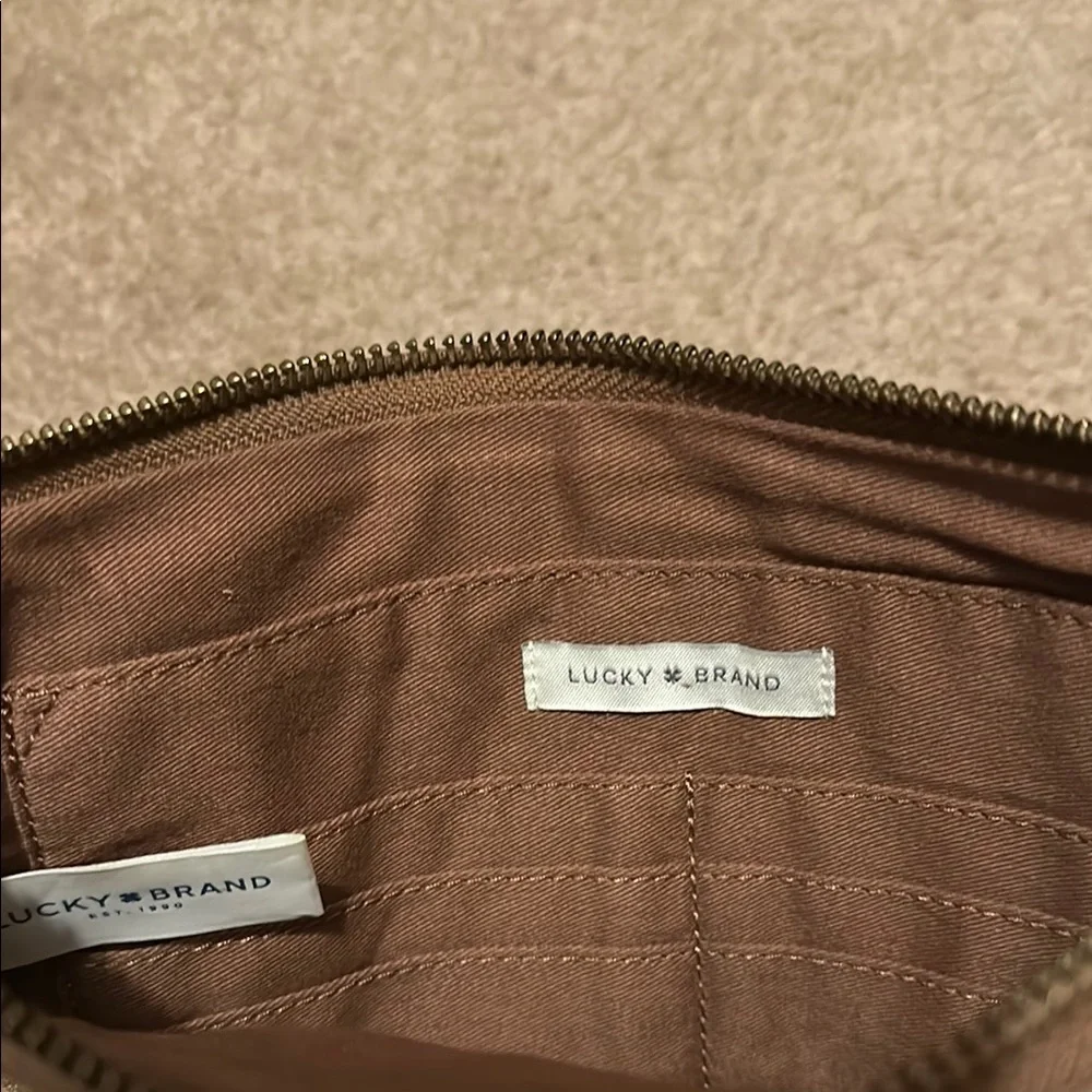 Lucky Brand Brown Embroidered Clutch Bag - Picture 2 of 5